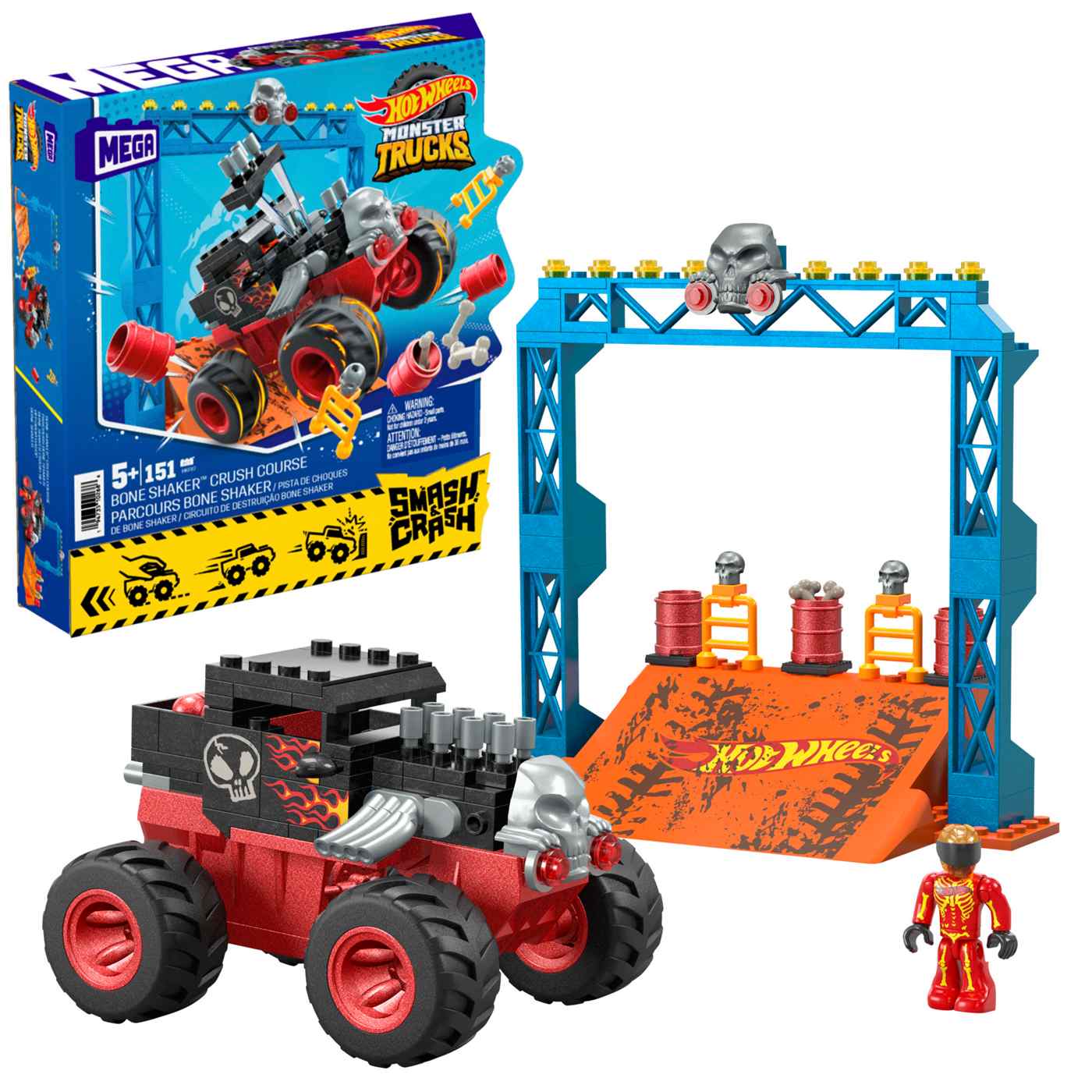 Set de constructie, Mega Blocks - Bone Shaker Crush, 151 piese
