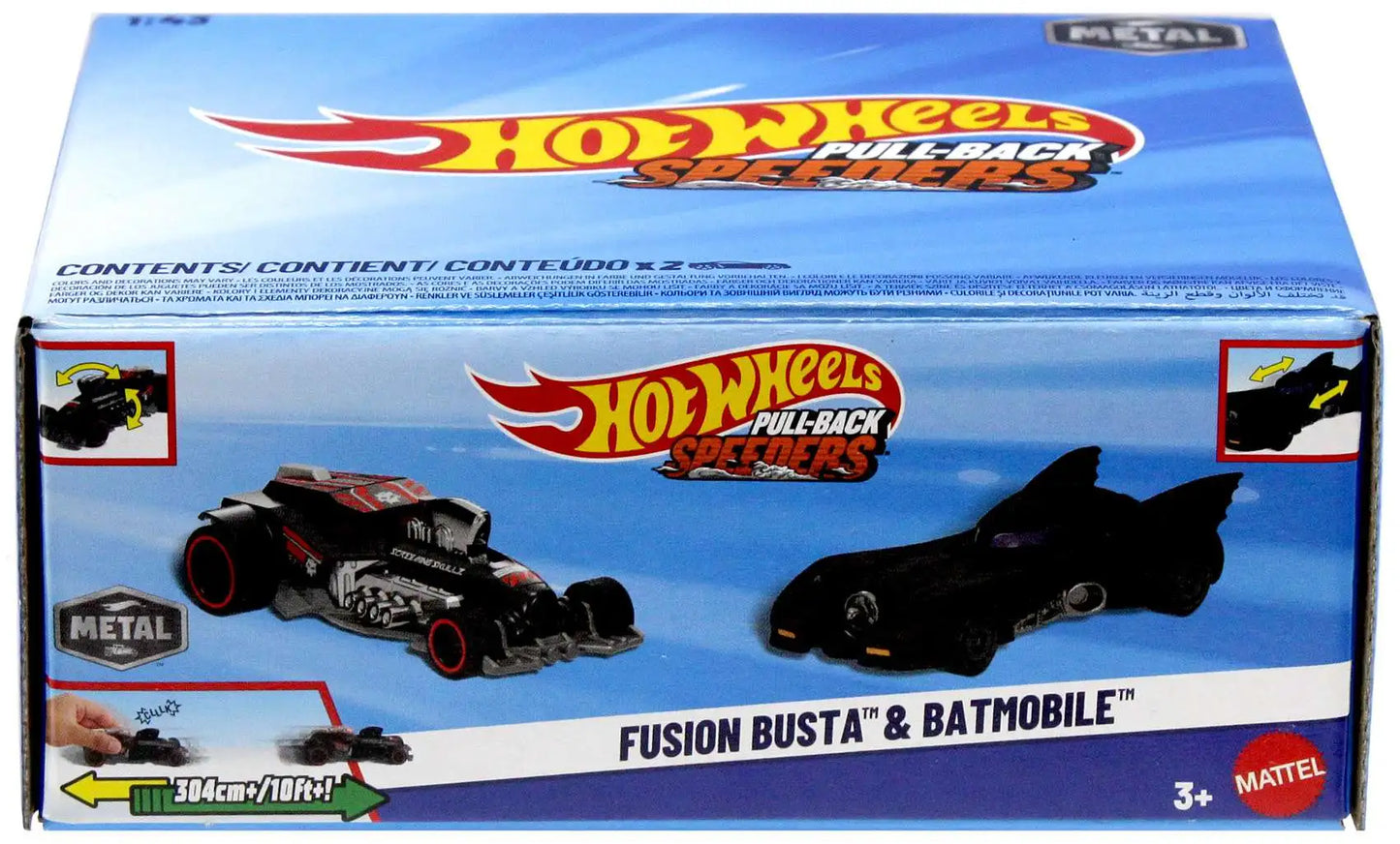 Hot Wheels Pull-back Speeders - Alpha Pursuit & Batmobile
