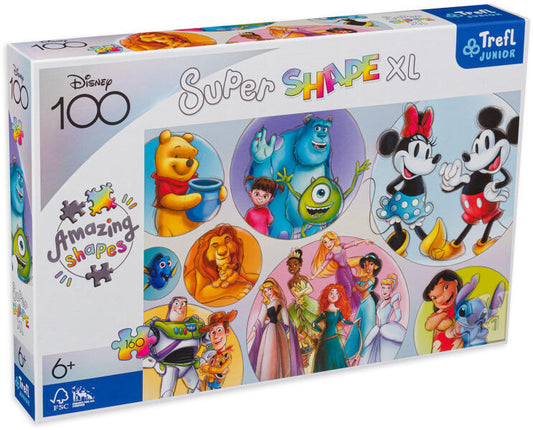 Puzzle 160 XL Super Shape - Lumea colorata Disney