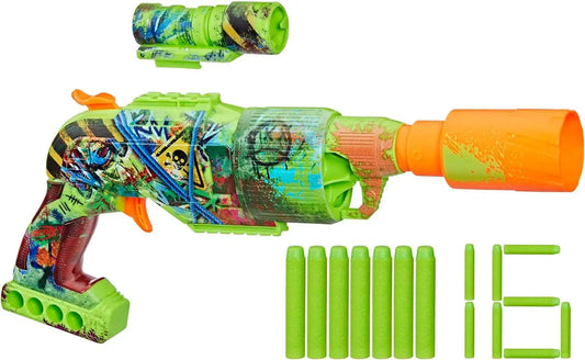Blaster Nerf Zombie Driller cu 16 proiectile
