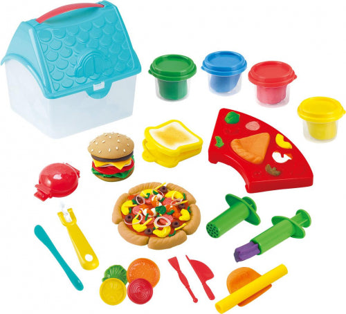 Set plastilina PlayGo Burger si Sandwich 4 culori
