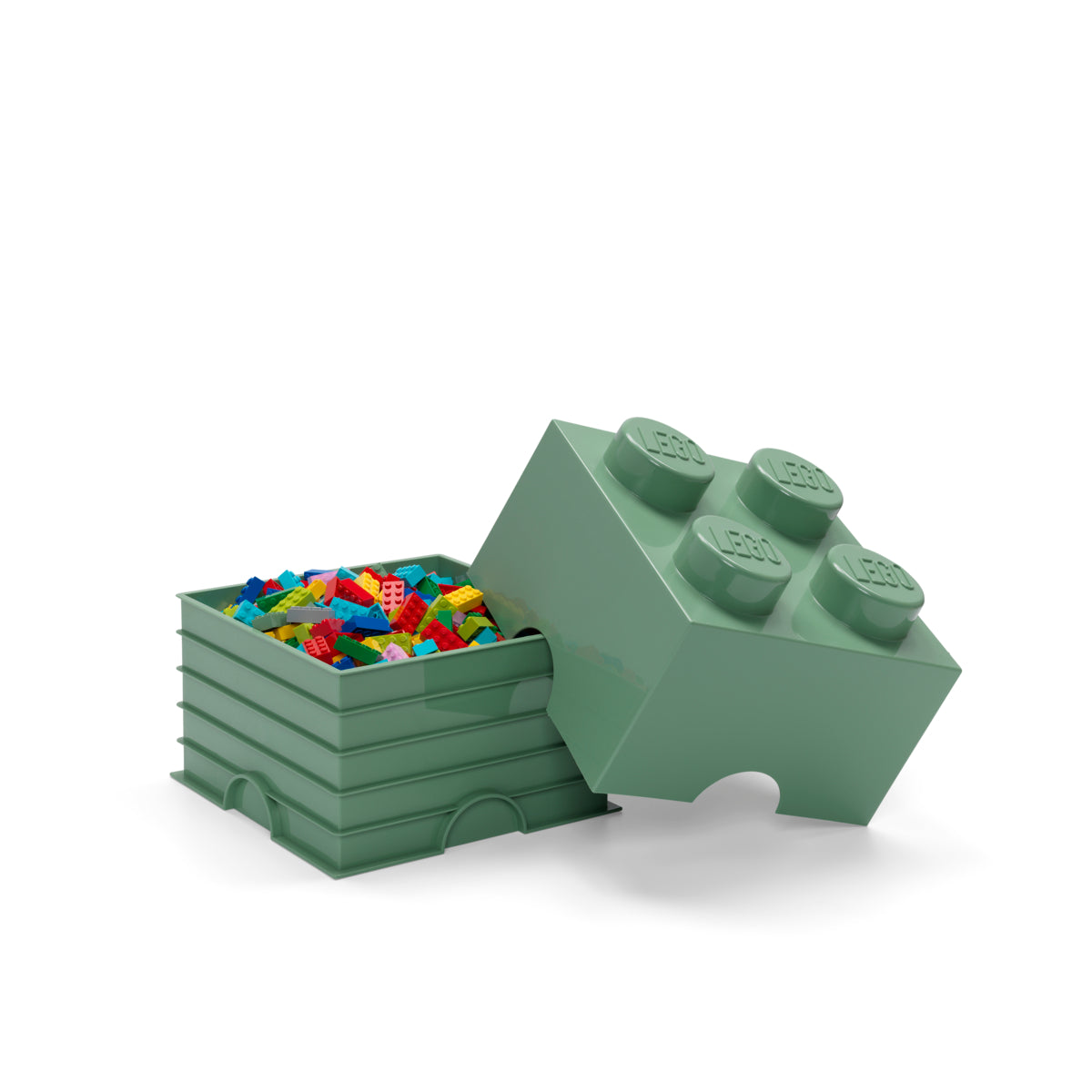 Cutie depozitare LEGO 4 (2x2) - Verde Nisip