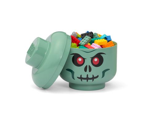 Cutie Depozitare Mica (S) Cap Minifigurina LEGO (16x18,5cm) - Schelet Verde