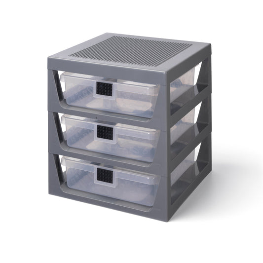 Masuta LEGO cu 3 sertare de depozitare - Gri