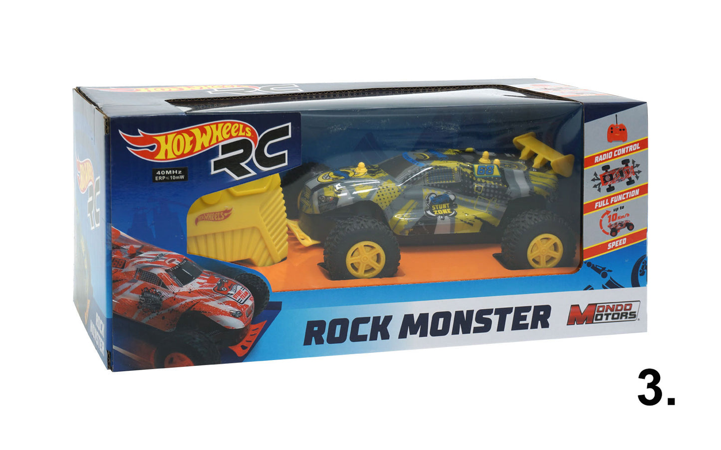 Hot Wheels Rock Monster - RC maşină cu telecomandă 1/24, galben