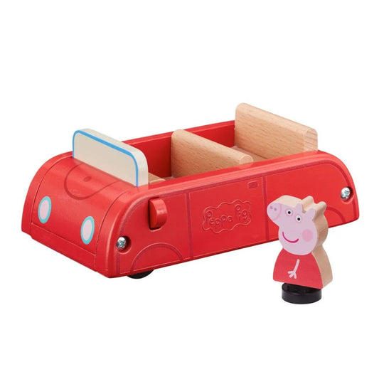Peppa Pig Figurina cu masinuta din lemn