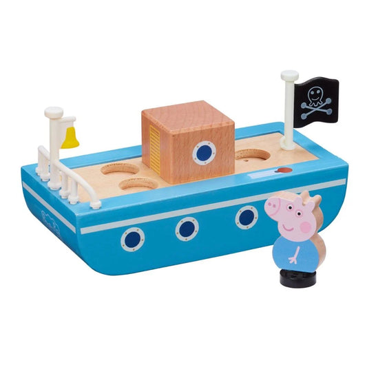 Peppa Pig Figurina cu barca din lemn