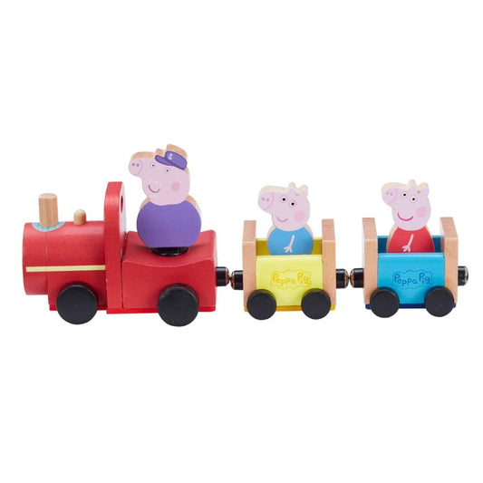 Peppa Pig Trenulet din lemn cu figurina Peppa