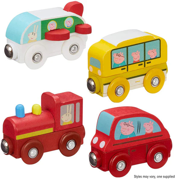 Peppa Masinute din lemn, cu magnet, asst.