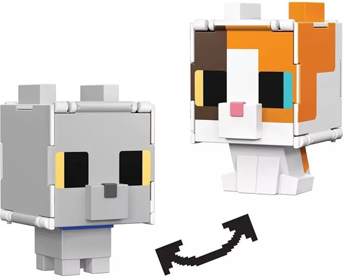 Figurina Minecraft 2 in 1 Calico Cat + British Shorthair Cat