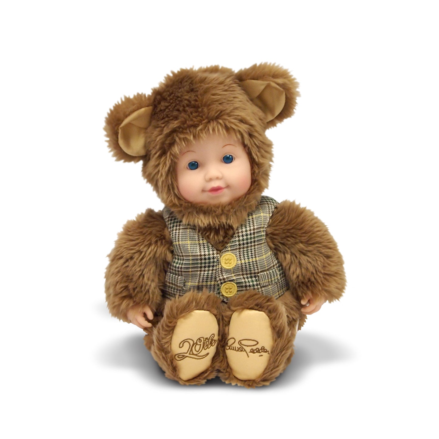 Papusa Anne Geddes - Pui de ursulet 30 cm - maro cu vestuta