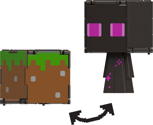 Figurina Minecraft 2 in 1 Enderman + Grass Block