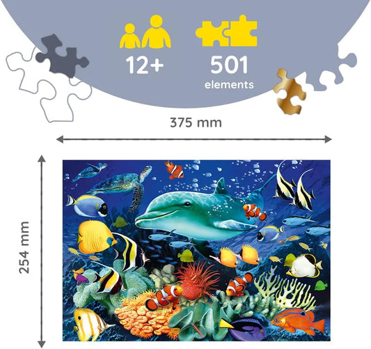 Puzzle lemn 500+1 piese - Viata din adancuri