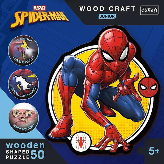 Puzzle lemn junior 50 piese - Puterea lui SpiderMan