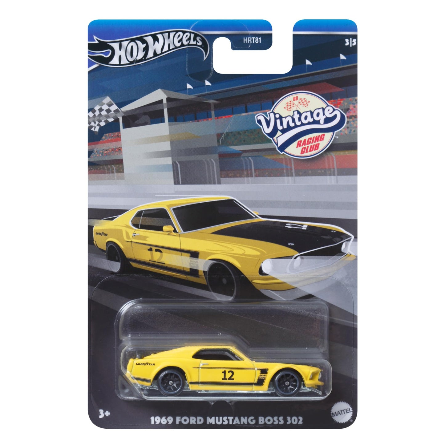 Hot Wheels Vintage Racing Club Mix, 1:64 - 1969 Ford Mustang Boss 302