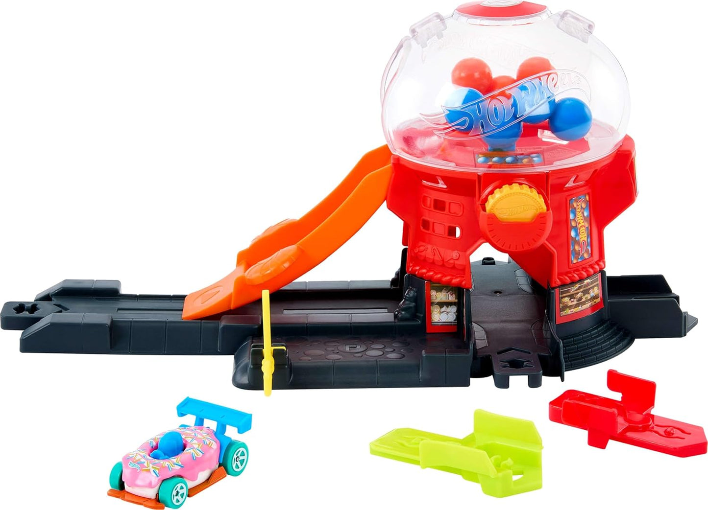 Pista Hot Wheels Downtown Candy Shop, cu masinuta