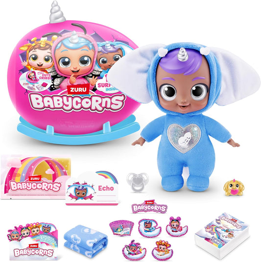 Papusa Babycorns Surpriza, 15 accesorii - Bobby Elephant Echo