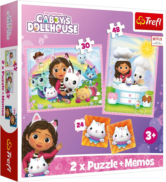 Puzzle 2x (30+48) + Memos (24) - Gabby cu pisicutele ei
