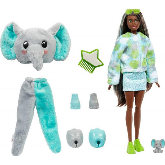 Papusa Barbie Cutie Reveal, Jungle Elefant