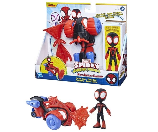 Spidey Techno Racer - Figurina Miles Morales cu vehicul