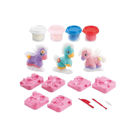 Set plastilina PlayGo cu ponei, 4 culori