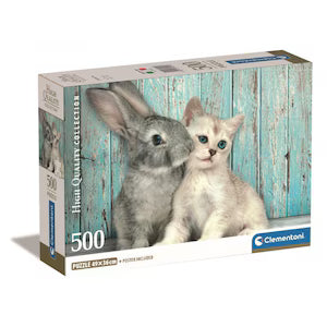 Puzzle Compact 500 Piese - Pisicuta cu Iepuras