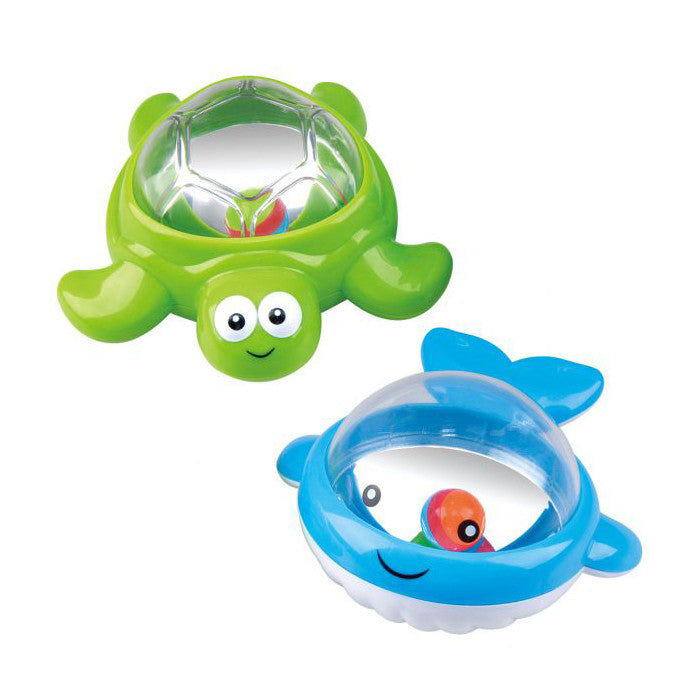 Set 2 jucarii zornaitoare pentru baie, PlayGo, balena si broasca testoasa
