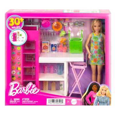 Set papusa Barbie si accesorii de bucatarie, 30 piese