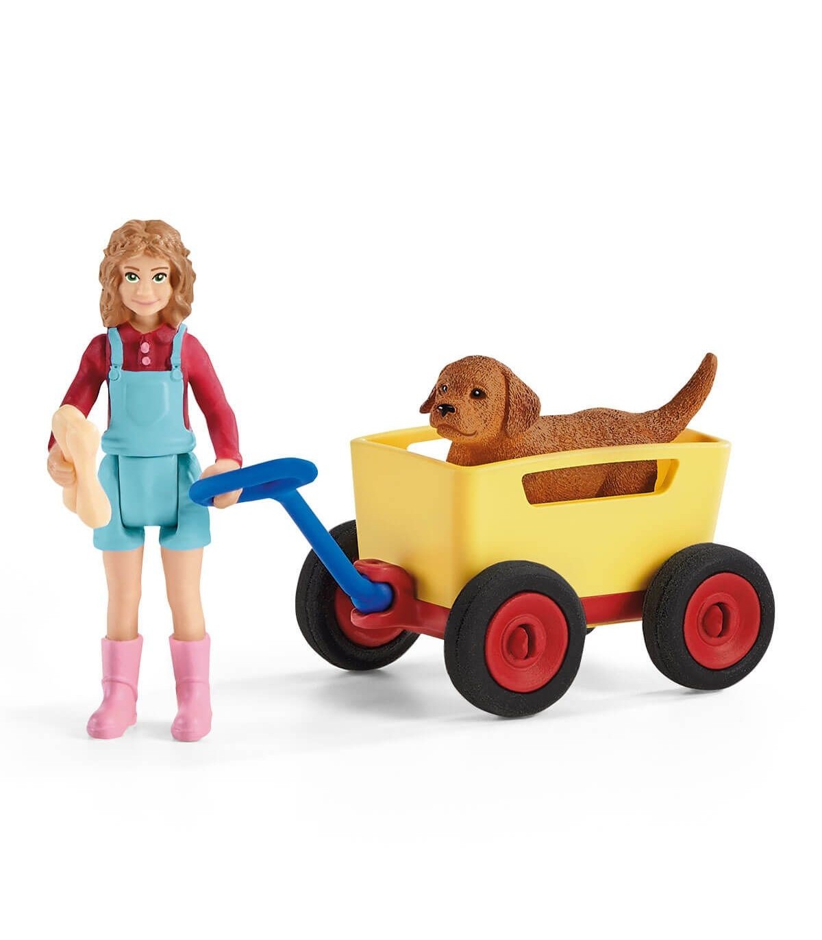 Set Schleich, Plimbarea catelusului cu caruciorul