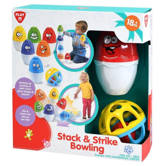 Set joc Playgo Stack & Strike Bowling