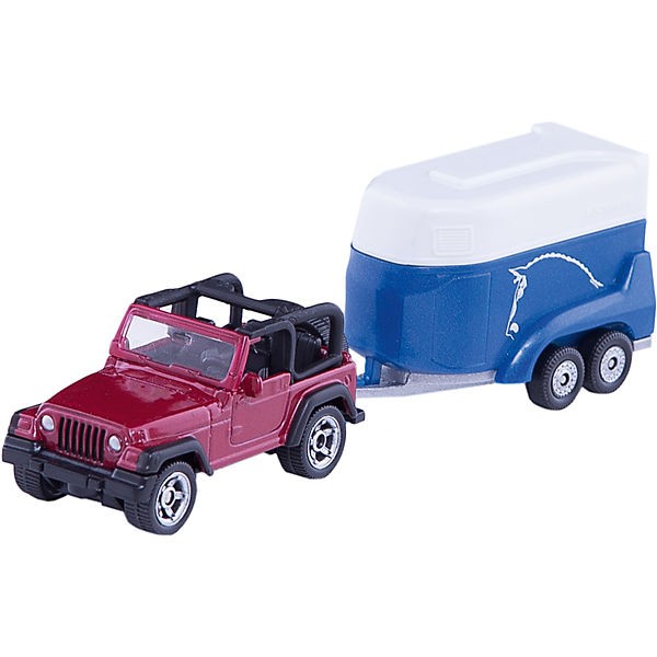 Macheta Siku Jeep cu remorca de cai , 16 cm