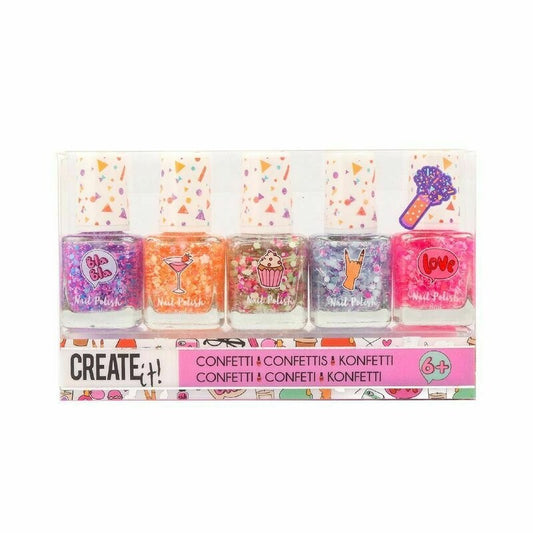 Create It! - Set 5 lacuri de unghii cu confeti