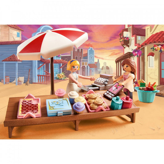 Set de joaca Playmobil Spirit - Stand cu prajituri in Miradero