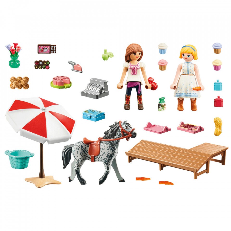 Set de joaca Playmobil Spirit - Stand cu prajituri in Miradero