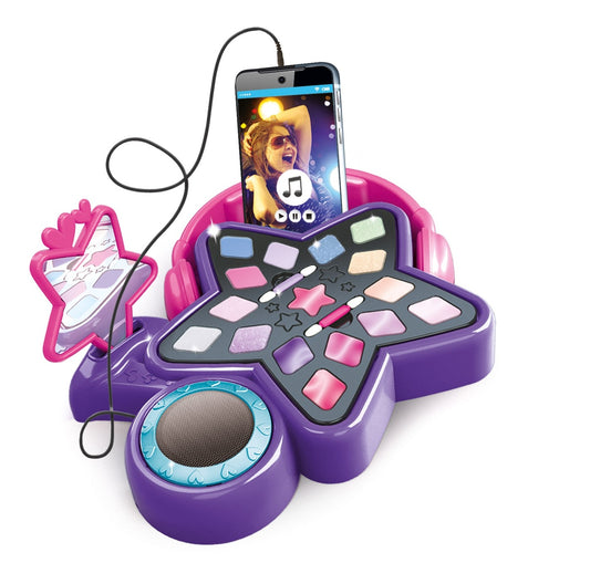 Set Clementoni, machiaj pentru copii, cu boxa, Crazy Chic Music Make Up