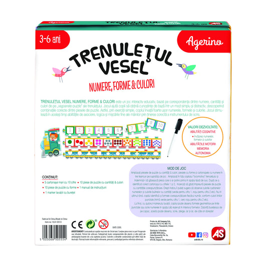 Joc Clementoni Agerino, Trenuletul vesel - Numere, forme & culori