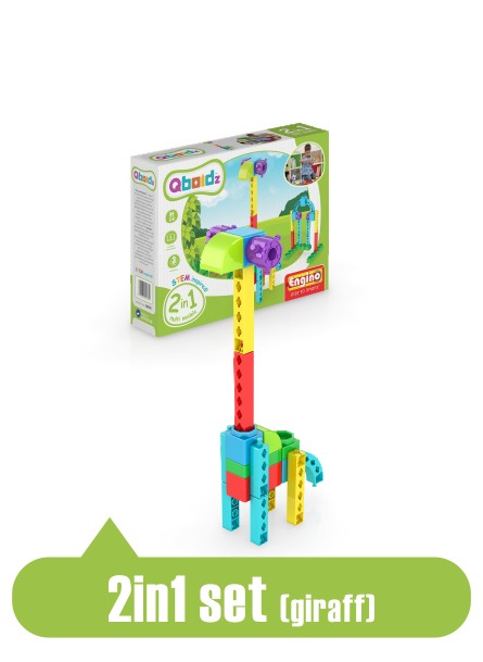 Joc de constructie creativ, Engino Qboidz 2 in 1 Multimodele (Girafa)