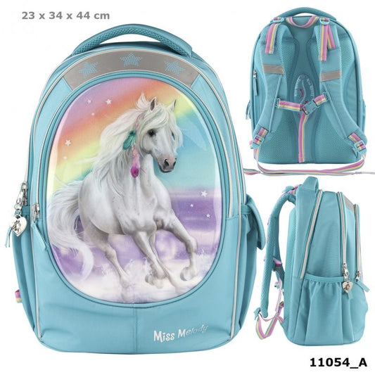 Ghiozdan pentru copii, Miss Melody Rainbow, albastru