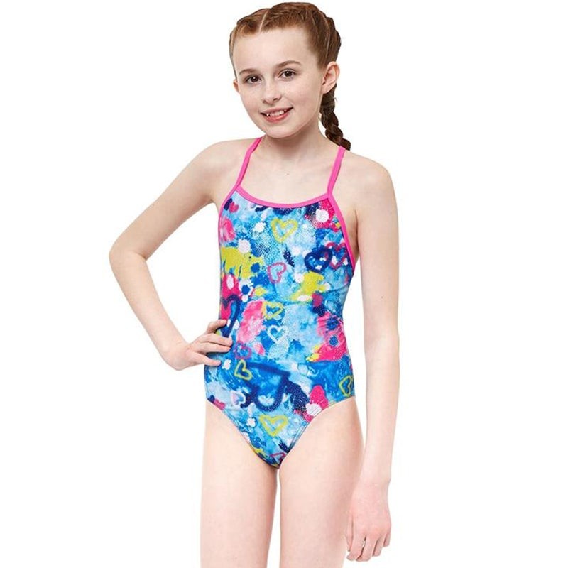 Costum inot Maru Heart & Soul Fly Back, de antrenament sau agrement, marimea 152 cm, multicolor
