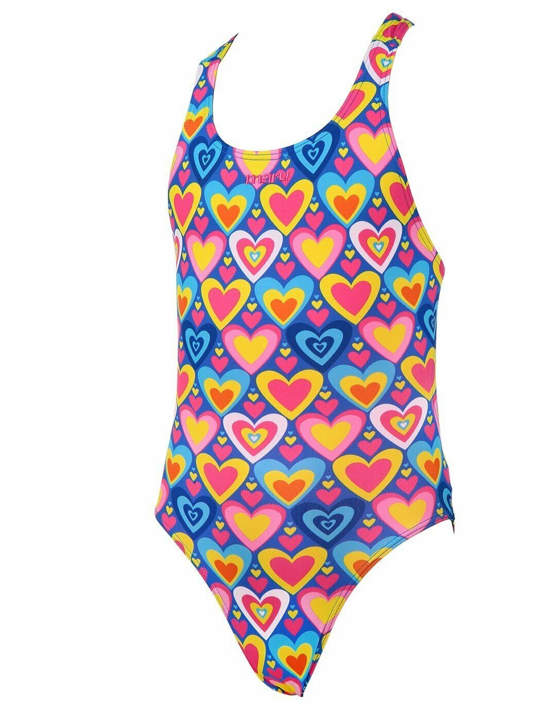Costum inot Maru Psychedelic Pacer Rave Back, de antrenament sau agrement, marimea 164 cm, multicolor