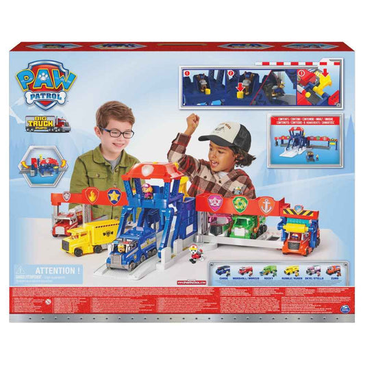 Set de joaca Paw Patrol Parcare de camioane cu lumini si sunet, 67 x 56 x 17 cm