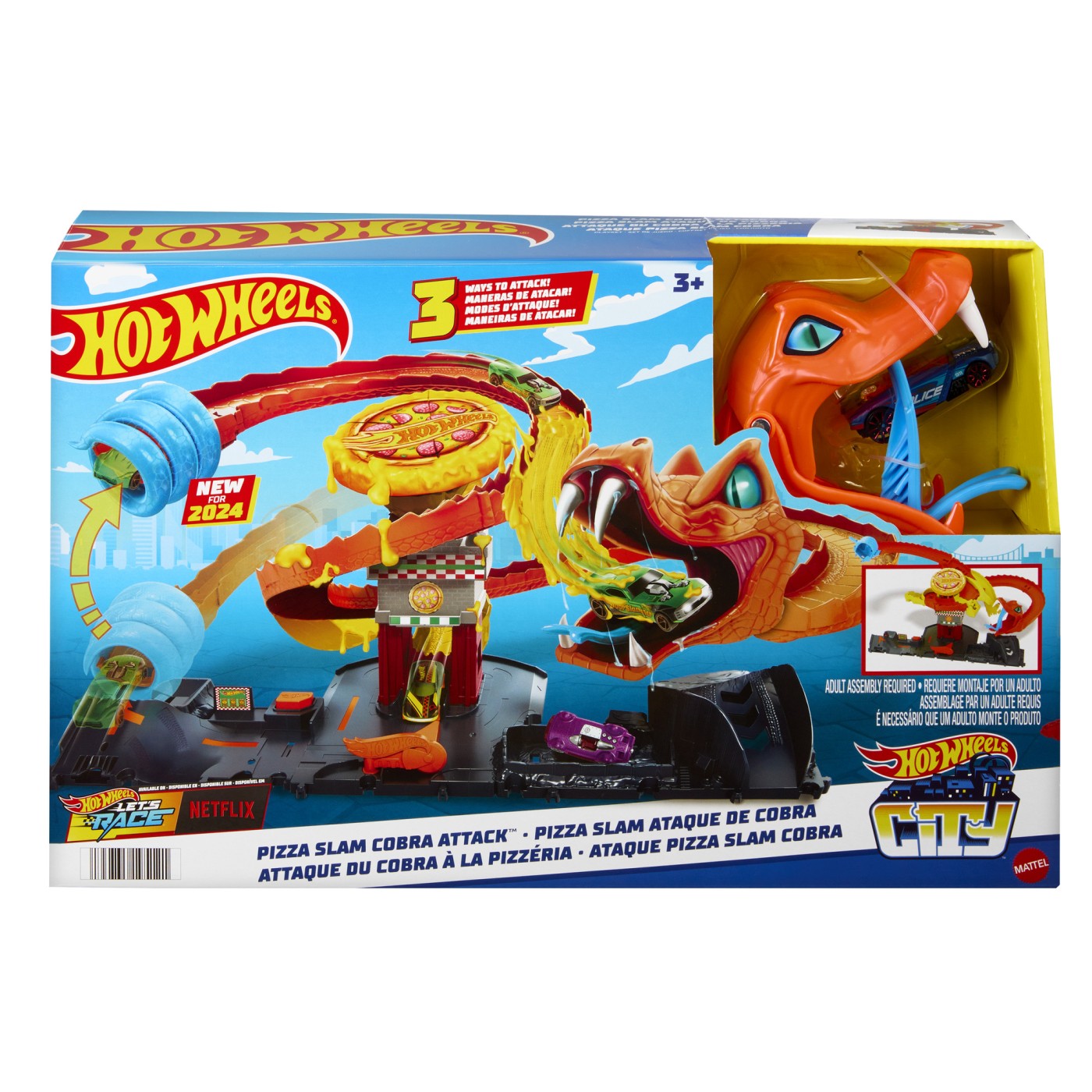 Set de pista Hot Wheels City Pizza Slam Cobra Attack