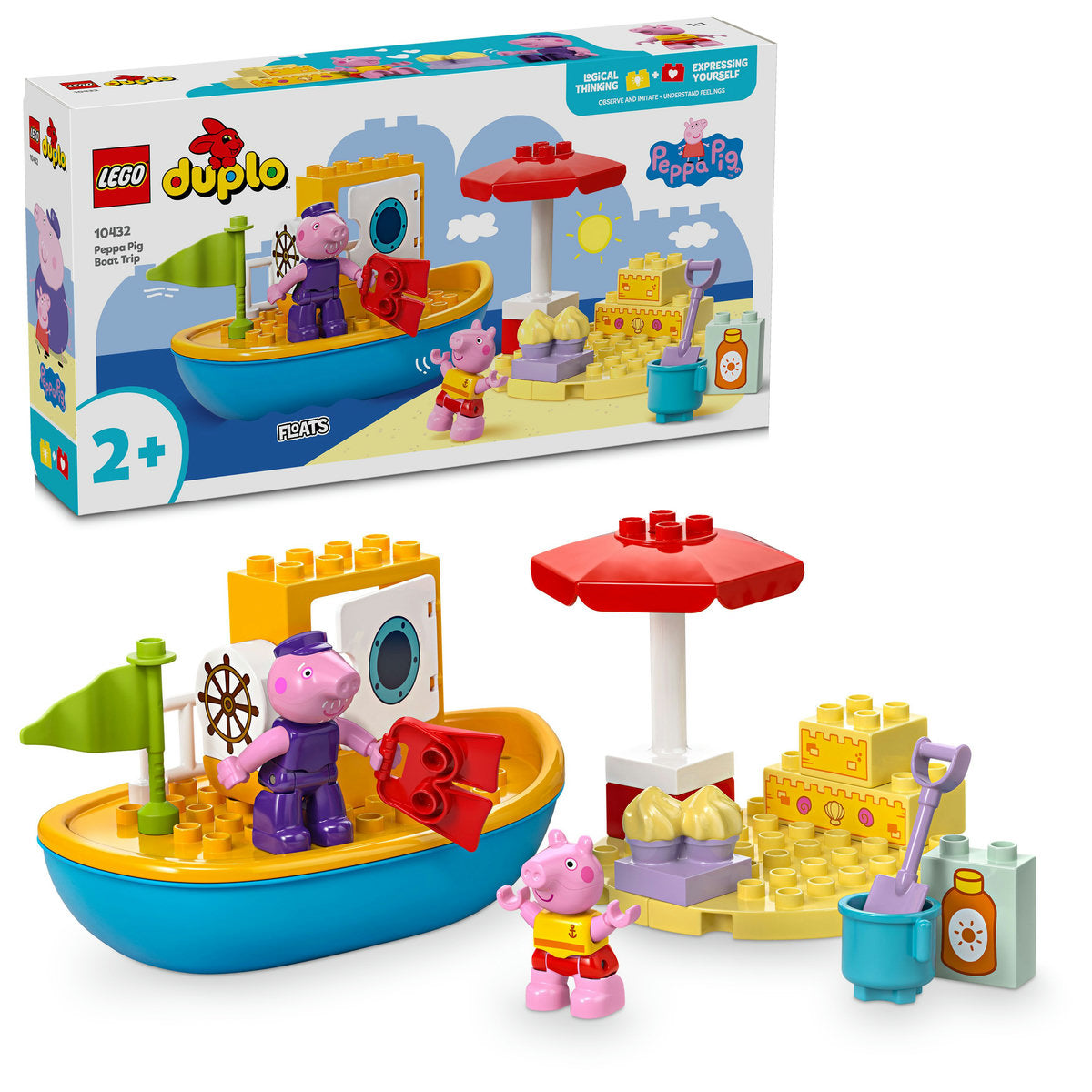 LEGO® DUPLO® - Excursia cu barca a Purcelusei Peppa 10432, 23 piese