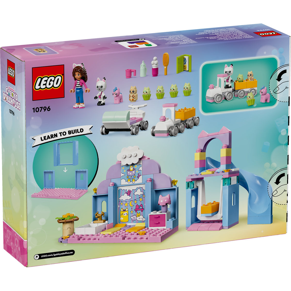 LEGO® Gabby's Dollhouse - Urechea cu Pisi-Cresa a lui Gabby 10796, 165 piese