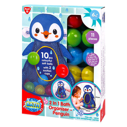 Jucarie de baie pentru bebe, 2in1, aruncat la tinta, Pinguin