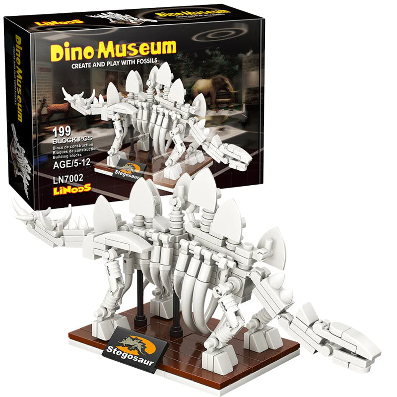 Blocuri de constructie fosile, Muzeul Dino, Stegosaurus, 199 piese