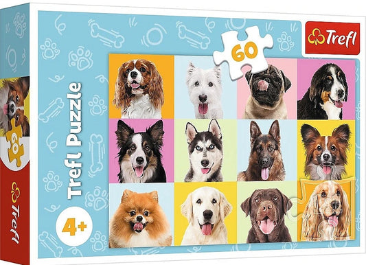 Puzzle 60 piese - Catelusi dragalasi
