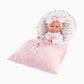 Papusa Llorens, Nica, cu saculet de dormit roz, 40 cm