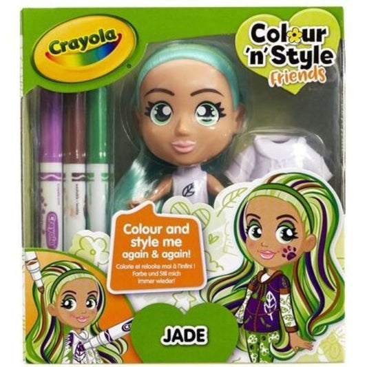 Set Papusa lavabila Crayola Color'n Style ,Jade