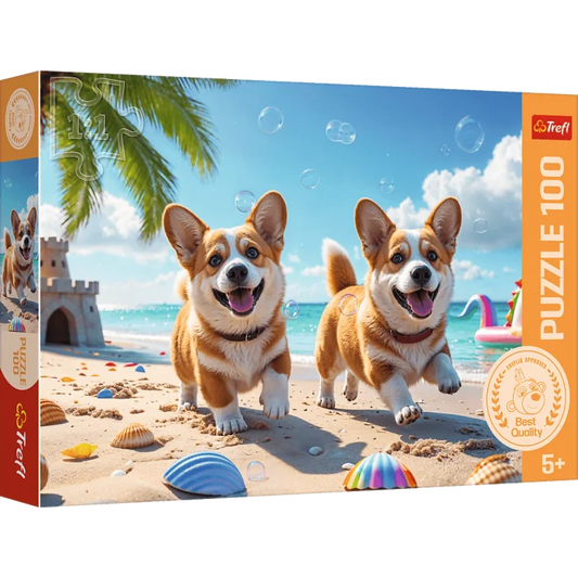 Puzzle 100 piese - Catelusii Corgi